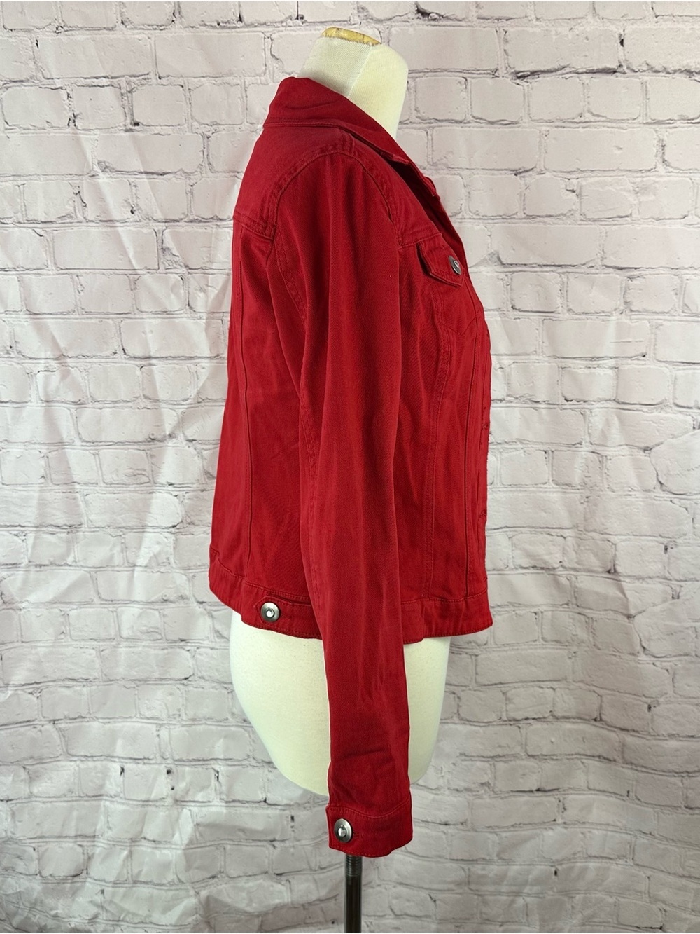 Baccini Red denim Jean Jacket women S boho western inventive layering casual - Picture 2 of 8
